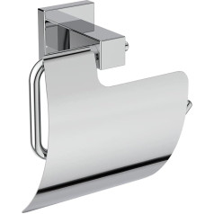 Ideal Standard IOM Cube Wall Mounted Toilet Roll Holder with Cover in Chrome - Toilet Paper Holder Toilet Paper Roll Holder for Bathroom