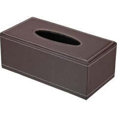 PATIKIL 9.4 x 4.7 x 3.7 Inch Cloth Box Cover PVC Leather Rectangle Waterproof Napkins Paper Towel Dispenser Holder for Worktop Home Office Car Brown