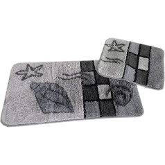 Hamburg 2-Piece Bath Mat Set Grey