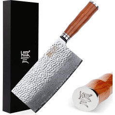 Sunlong Professional Chef Knife Forged Damascus Steel V10 Steel Core Rosewood Handle
