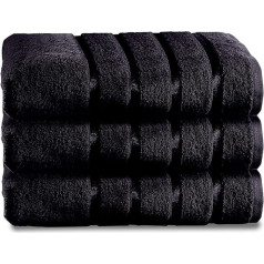 GC GAVENO CAVAILIA 500gsm Bath Towels for Bathroom - Egyptian Cotton Towel 3 Piece - Quick Dry Soft Towel Set - Washable Towels - Black