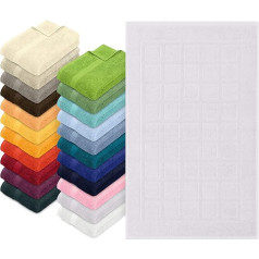 npluseins Bath Mat Shower Mat Organic Cotton in 22 Plain Colours 1412.1984 Bath Mat 50 x 80 cm Silver