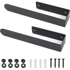 SYPEN Towel Rail No Drilling – Self-Adhesive Stainless Steel Towel Rail for Bathroom – Towel Holder Bathroom Wall for Gluing – Metal Towel Holder in Black, 23 cm Long, Pack of 2
