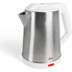 JATA JEHA1723 Electric Kettle 2L 1500W Maximum Cooking Speed Stainless Steel Body Wireless Jug Flip Lid Water Level Indicator
