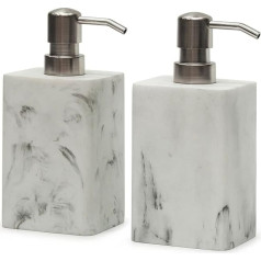 Suanti Soap Dispenser, 2 Pack 15oz Soap Dispenser with Brushed Nickel Pump, Refillable Hand Soap Dispenser for Bathroom, Countertop and Kitchen, Home Decor, White