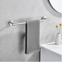 NSCMQSL Handtuchhalter aus Edelstahl, 45,7 cm, für Badezimmer, einzelne Handtuchstange für Badezimmer, strapazierfähig, Wandmontage, gebürstetes Silber
