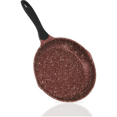 ROSSETTO Frying Pan Induction 24 cm Cast Aluminium Frying Pan with PFOA-Free 3-Layer Durable Non-Stick Coating Suitable for All Hobs Cherry Wood
