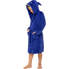 envie Children's Bathrobe Dressing Gown with Hood Two-Tone, Shark Blue