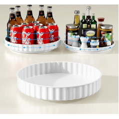 Pack of 3 Turntable Organiser, Kitchen Fridge Organiser, 360° Lazy Susan Rotating Spice Rack, Rotating Plate Spice Holder Organiser for Kitchen Storage Shelf, Pantry Cabinet
