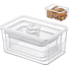 Iwinna Bread Box for Kitchen Counter Airtight, Set of 3 Time Recording Bread Storage Containers with Lid, Food Container for Homemade Bread, Toast, Bagel, Donut and Biscuits
