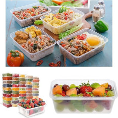 BPA Free Food Containers with Lids PK5 to PK 200 Pack for Home, Pub, Catering, Kitchens 500ml 650ml Reusable Microwave and Freezer Safe 10 x 650ml