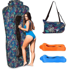 Outplea Aufblasbares Sofa für Land und Wasser, Luftsofa Faltbar Leicht, Aufblasbare Couch mit Tasche, Camping Sofa Für Garten Strand Picknick, Outdoor und Indoor, Tropisches Blau