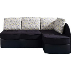 Mirjan24 Genda Corner Sofa with Sleep Function and Bed Box, L-Shape Couch, Sofa Bed, Corner Couch, Upholstered Corner, Living Landscape, Choice of Colours, Couch Set (Soft 011 + Alcala 14 + Neptune 01, Side: Right)