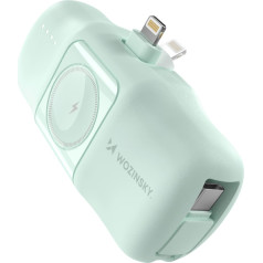 Mini powerbank 5000mAh 15W iPhone Lightning un lādētājs Apple Watch - zaļš