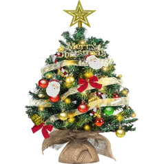 Christmas Tree 60 cm Mini Christmas Tree with Lighting LED Small Christmas Tree Table Christmas Tree with Pine Cones DIY Christmas Tree for Christmas Decoration Table Decoration Shop Window Office