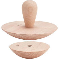BENECREAT Set of 2 Wooden Pottery Moulds Clay Tools, Including 11.4 cm and 16.5 cm Wooden Ceramic Pot Moulds, 10.2 cm Interchangeable Handles for Making Bowls and Plates for Crafts