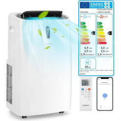 COSTWAY 16000BTU Mobile Air Conditioner with Exhaust Hose, 5-in-1 Air Conditioner, 4700 W Fan Heater, Dehumidifier with Sleep Mode, Heating & Cooling, Remote Control/App, 24H Timer