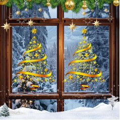 YBCCBY Christmas Tree Window Stickers Christmas Window Stickers Large Christmas Tree Christmas Decoration Window Sticker Gold Christmas Window Pictures Self-Adhesive Christmas Tree Wall Sticker for
