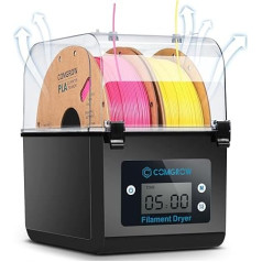 Comgrow 3D Printer Filament Dryer Box, 3D Filament Memory, Keeps Filaments Dry During 3D Printing, Compatible with 1.75 mm/2.85 mm PLA PETG ABS Material, Filament Dryer, Spool Holder