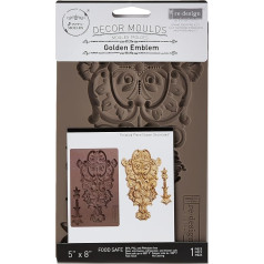 Redesign With Prima Redesign Decor Moulds-Golden Emblem 5 x 8 x 8 mm Crafting Resin Molds for Air Dry Clay DIY Projects Funiture Dresser, Chocolate, Cake, Candy, Backery, Soap, Polymer Clay, Hot Glue