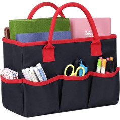 DZOZO Craft Storage Tote Bag Desktop File Folder Art Organizer Storage Handbag Foldable Garden Tool Bag Craft Supplies Multiple Pockets Sewing Tote Bag