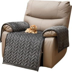 Eismodra Armchair Cover, Armchair Cover for Relaxing Chair, Non-Slip Armchair Cover, Armchair Throw, Sofa Protector Cover with Armrest, Armchair Cover for TV Chair, Pets (Dark Grey, Set of 3)