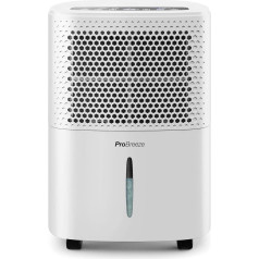 Pro Breeze Dehumidifier 12L in 24h Dehumidification Performance - Room Size Approx. 120 m³ (~20 m²) - with 3 Operating Modes Digital Display, Drain Hose, Timer - Against Moisture, Mould, White