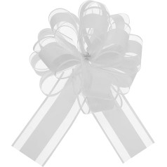 uxcell 20 Pieces 6 Inch Large Bow Organza Gift Bows Ribbon for Wedding Car Baskets Gifts Christmas Bow White