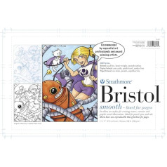 Strathmore (25-611 STR-25-611 24 Sheet Smooth Bristol Pad, 11 x 17 Inch, Blue Ruled