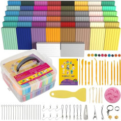 Aestd-ST Polymer Clay 50 Colors Soft Clay DIY Starter Kit Oven Baking Modelling Clay Non-Toxic Non-Stick with Modelling Tools Ideal Gift for Kids Artists