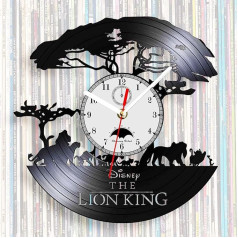 Viiluuxr Vinyl Record Wall Clocks The Lion King Clock Wall Without Ticking Noises Wall Clock Children Room Decorations 12 Inch Quartz Clock