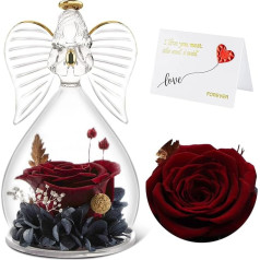 Mother's Day Gift Glass Angel Figurine, Handmade Eternal Flower Angel Figurine, Original Gift Mother for Mother's Day Valentine's Day Birthday