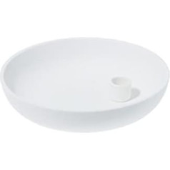 Storefactory - Lidatorp - Candle Holder - Ceramic - White - Dimensions (Diameter x Height): 21 x 5 cm