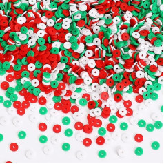 Christmas Clay Beads Set, Augshy 4200 Pieces Christmas Clay Beads Round Polymer Clay Beads Colourful Clay Beads for Jewellery Making Necklace Bracelets Earrings