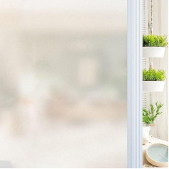 Qualsen Window Film Self-Adhesive Opaque Window Film Opaque Privacy Film Window Frosted Glass Film Window Film Privacy Film Adhesive Film Window for Home Bathroom Office 90 x 400 cm