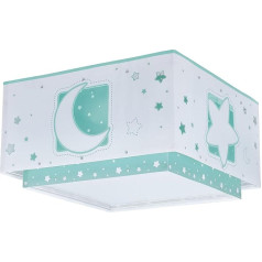 Dalber Ceiling Light for Children Moonlight Moon and Stars Green Ceiling Light Children's Room 63236H E27