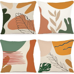 ZWJD Cushion Cover 50 x 50 cm, Set of 4 Outdoor Cushion Decorative Cushion Linen Cushion Covers Geometric Pattern Cushion Covers for Sofa Living Room Decorative Cushion 50 x 50 cm, A048-20