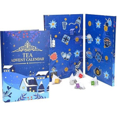 Spetebo Tea Book Advent Calendar 2024 Large - 35 x 24 cm - Various Types of Tea for the Christmas Season - Advent Christmas Decoration Calendar Trial Set