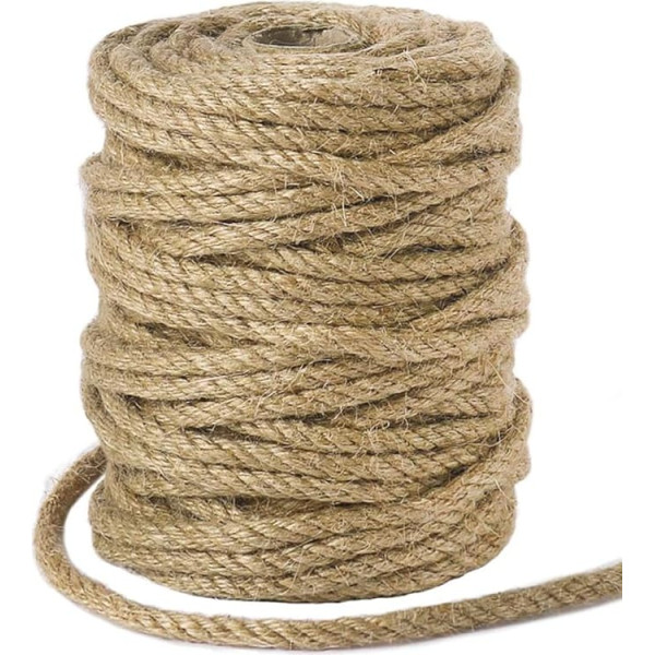 Tenn Well 5 mm Jute Rope 30 m Jute Twine Garden Cord for Gardening Decoration Packaging Bundling Twine and Decorative Crafts (Brown)