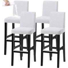 KELUINA Bar Chair Stool Covers, Stretch Removable Washable Chair Slipcover for Short Rotating Dining Chair Back Chair Bar Stool Chair (Cream White, Set of 4)