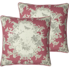 Paoletti Burford Floral Polyester Filled Cushion Twin Pack