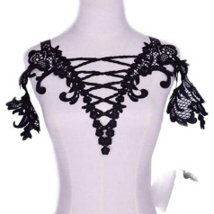 Black Embroidery Lace Neckline Collar Embellishment Sewing Applique Border Lace Fabric Dress Accessories Scrapbooking