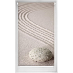 Blindecor Easy Blackout Roller Blind, No Drilling, Printed, Blackout, Digital Print, Roller Blind, 80 x 150 cm (Width per Height), Fabric Size 77 x 145 cm, Thermal Blinds, Zen