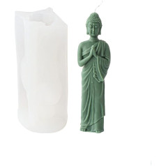 Xidmold 3D Buddha Candle Mold Buddha Statue Silicone Sculpture Mold Soy Wax Candle Resin Crafts (E)