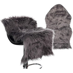 Brandsseller Faux Fur Rug Runner Bed Rug Cushion - Lambskin Look and Super Soft (60 x 90 cm, Anthracite)