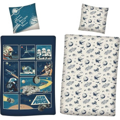 AYMAX Star Wars Reversible Bed Linen Set 2-Piece 135 x 200 cm 80 x 80 cm Multi-Coloured