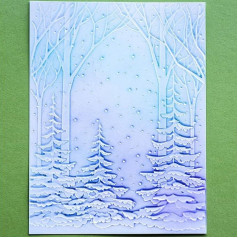 Briartw 3D Embossing Folder for Card Making, Snowy Christmas Tree, Transparent Plastic Texture, Faded Embossing Folder for Scrapbooking and Other Paper Craft Albums, Stamps