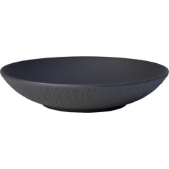 Villeroy & Boch - Manufacture Rock Flat Bowl, Set of 6, 1100 ml, 23 cm, Premium Porcelain, Dishwasher, Microwave Safe, Black