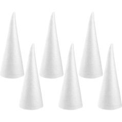 Happyyami Pack of 12 Foam Cones for Craft Projects, 10 cm, White 24 x 9.2 x 9.2 cm, White