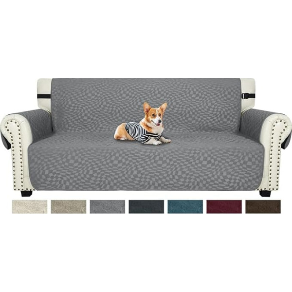Ystyle Sofa Cover 3 Seater, Sofa Cover Non-Slip Couch Cover with Armrests, Couch Cover, Sofa Protection Cat/Dogs, Pet Durable Couch Cover, Anti-Stain Couch Protector, Light Grey